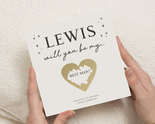 Best Man Proposal Card, Scratch to Reveal Card, Will You Be My Best Man Card, Wedding Party Card, Personalised Best Man Card