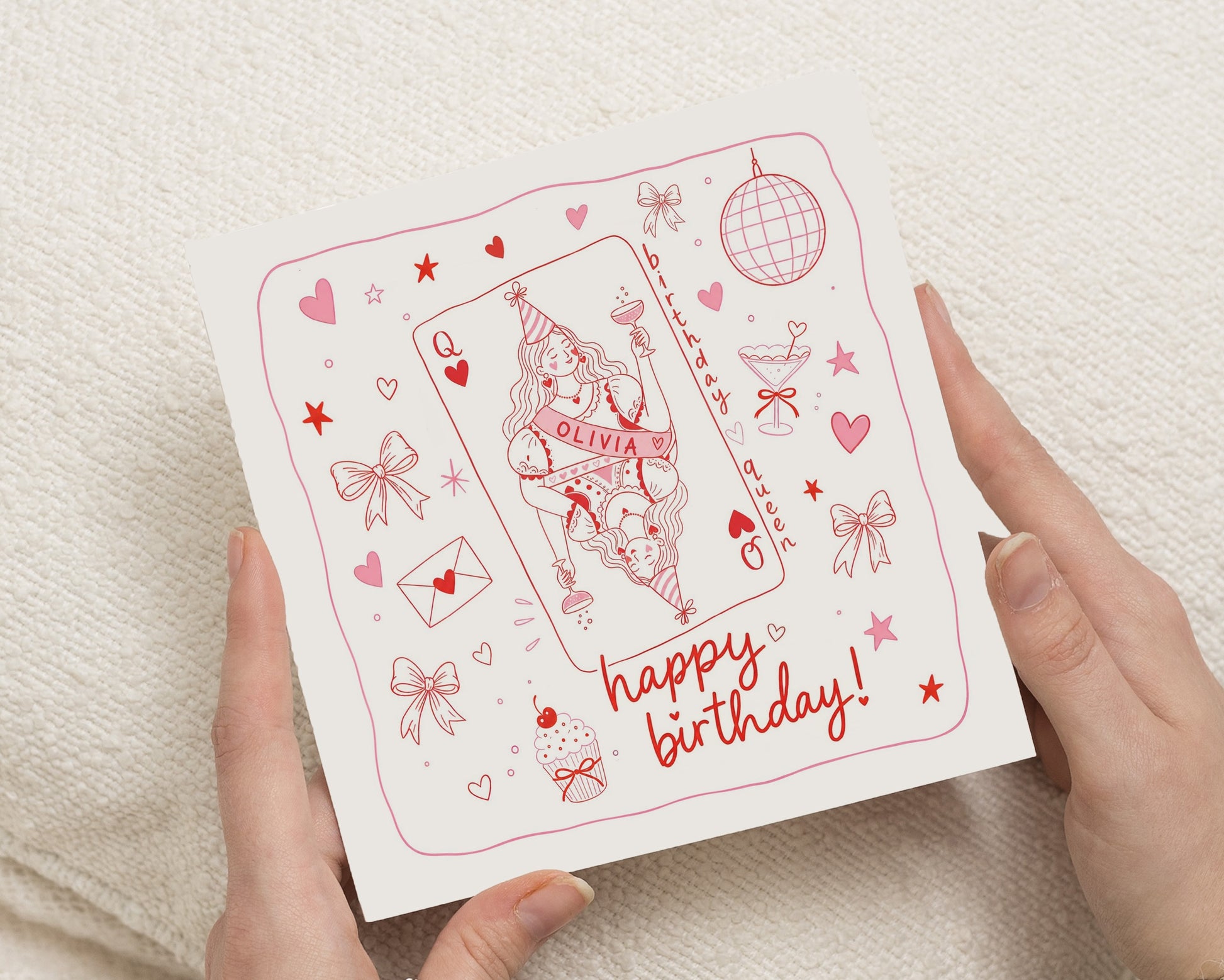 Birthday Card for Her, Personalised Birthday Card, Birthday Queen Card, Friend Birthday Card, Girlfriend Card, Sister Card, Daughter Card