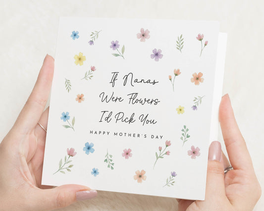 Mother's Day Card for Nana, Floral Nana Card, Nana Mother's Day Card, Mother's Day Card for Grandma, Watercolour Flowers Card