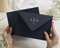 Navy Blue Envelopes with White Ink Address Printing, C6, 5x7 or C5 Printed Wedding Invitation Envelopes (Atlantic)