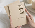 Gold Foil Wedding Invitations, Warm Beige Minimalist Wedding Invite, Modern Typography Invitation, Personalised Elegant Wedding Invite