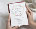 Blush Wildflower Wedding Invitations, Floral Wedding Invite, Botanical Garden Wedding Stationery, Personalised Invitation Suite