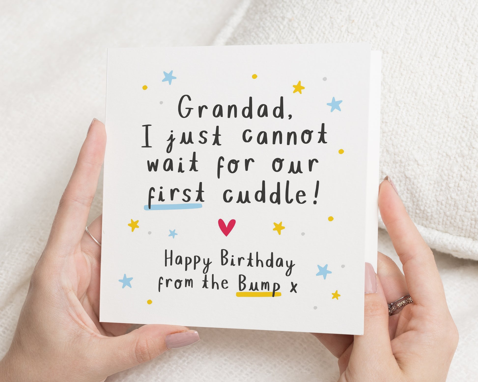 Birthday Card for Grandad, Grandad Birthday Card, Birthday Card from the Bump, Pregnancy Announcement Card, First Grandchild Card