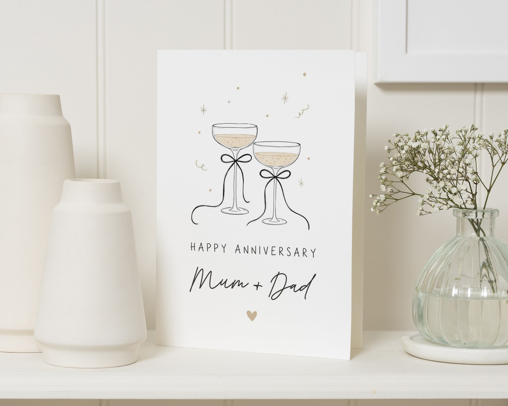 Anniversary Card for Mum and Dad, Mum and Dad Anniversary Card, Parents Anniversary Card, Personalised Anniversary Card, Champagne Card