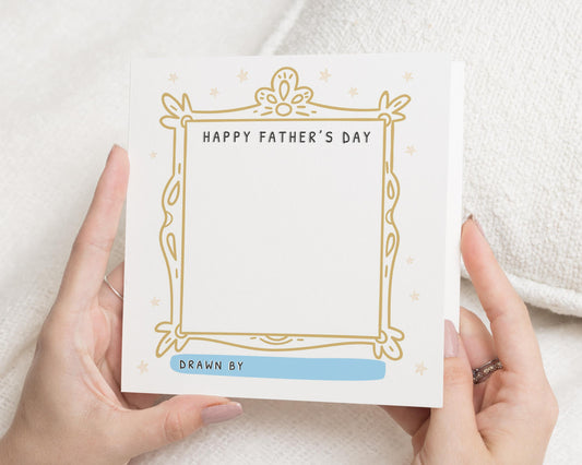 Fathers Day Card, Fathers Day Card from Kids, Personalised Fathers Day Card, Fathers Day Card for Dad, Child Drawing Card