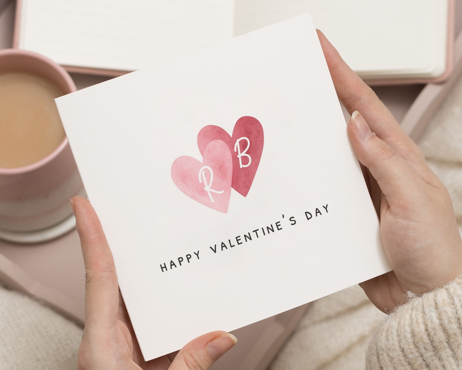 Valentines Day Card, Personalised Valentines Card, Valentines Card for Him, Valentines Card for Her, Initials Card, Romantic Card