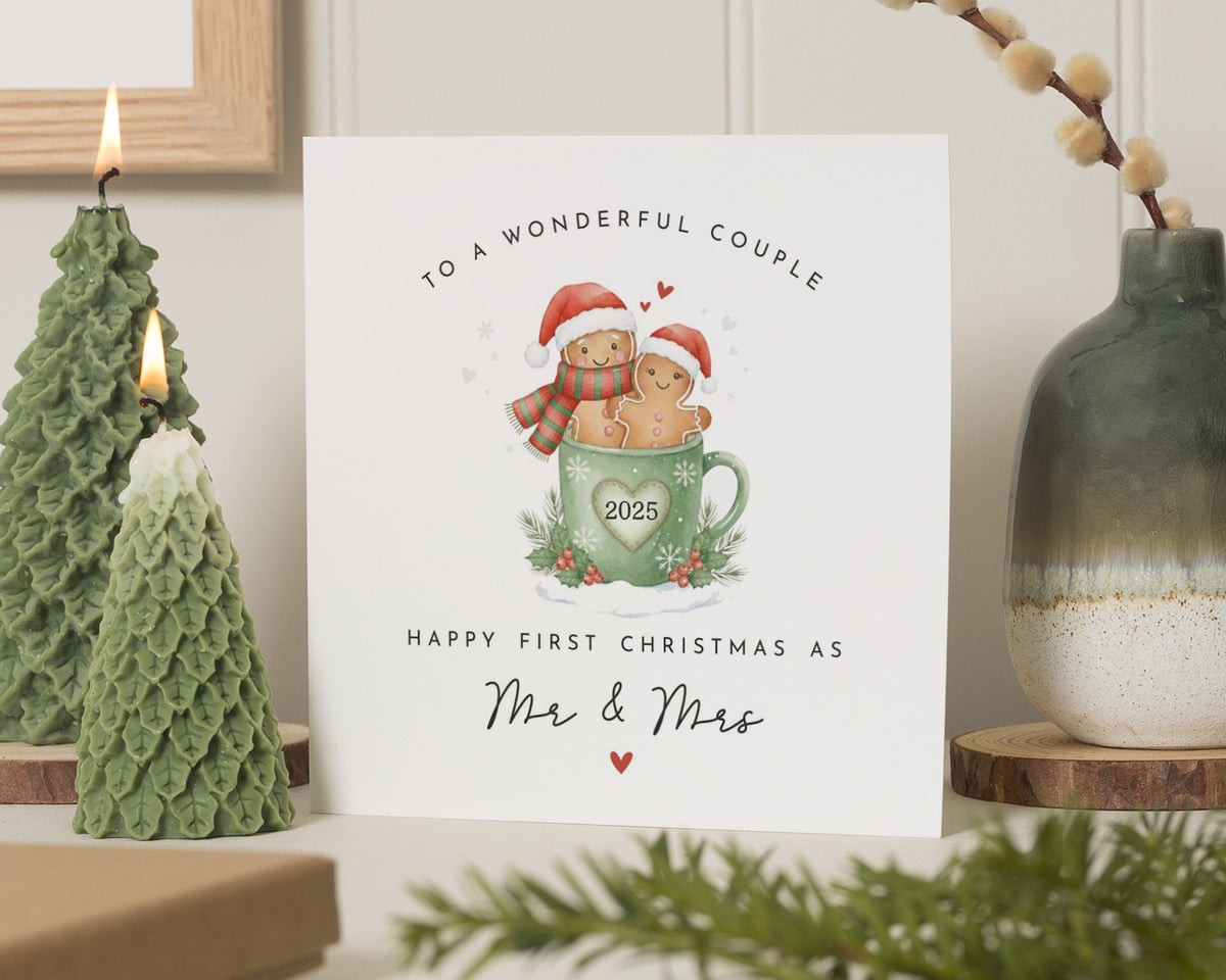 First Christmas As Mr And Mrs Card, Christmas Card For Couple, Personalised Christmas Card, Newlywed Christmas Card, 2025