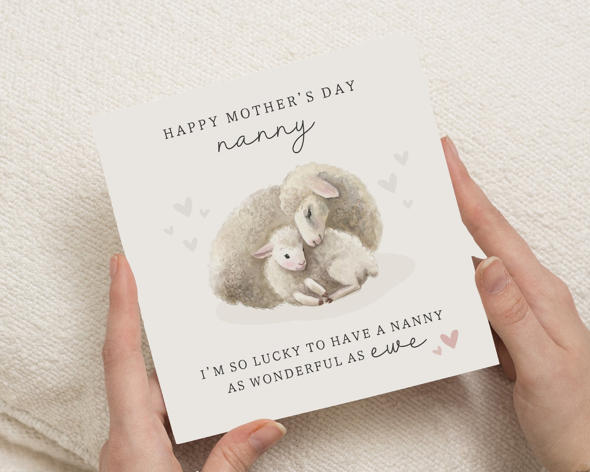 Mother’s Day Card for Nanny, Nanny Mother’s Day Card, Cute Sheep Card, Personalised Nanny Card, Grandmother Mother’s Day Card