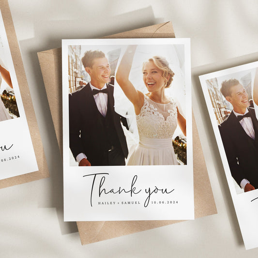 Wedding Thank You Cards, Thank You Cards Wedding, Wedding Thank You, Thank You Wedding Card, Thank You Card, Simple Wedding Card &#39;Hailey&#39;