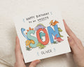 Birthday Card for Son, Personalised Son Birthday Card, Dinosaur Birthday Card, Boys Birthday Card, Kids Birthday Card, Cute Dino Card