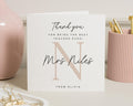 Thank You Teacher Card, Personalised Teacher Thank You Card, Custom Name Card, Thank You Card for Teacher, End of Term Card