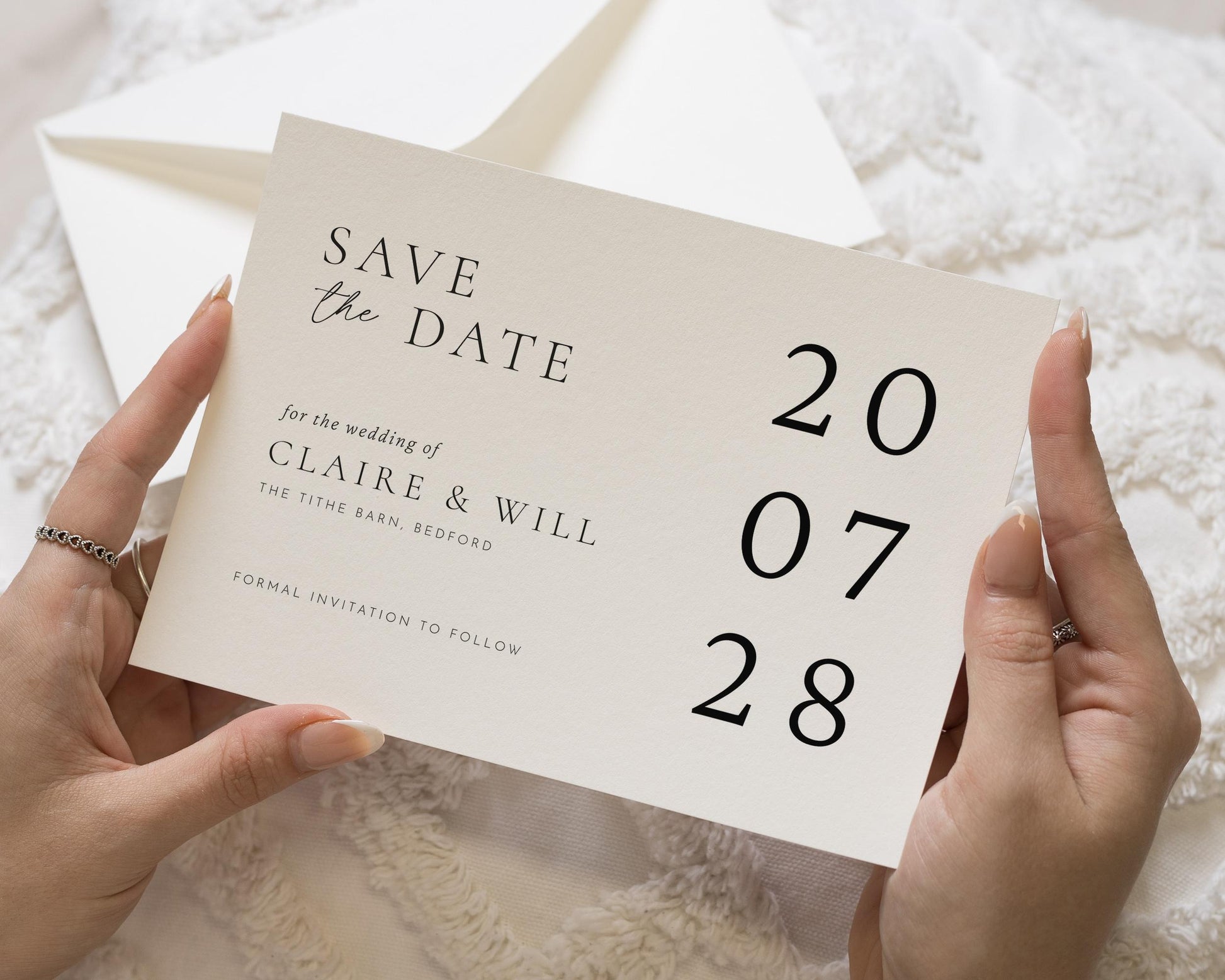 Personalised Save the Date Card, Wedding Save the Date Card, Minimal Save the Date, Custom Save the Date Card, Simple Wedding Save Date