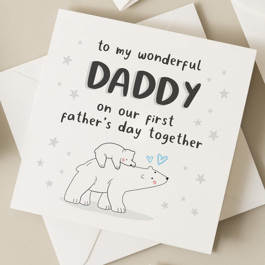 Personalised First Fathers Day 2024 Card, 1st Father&#39;s Day As My Daddy Card, 2024 Baby First Fathers Day Card, First Fathers Day Gift