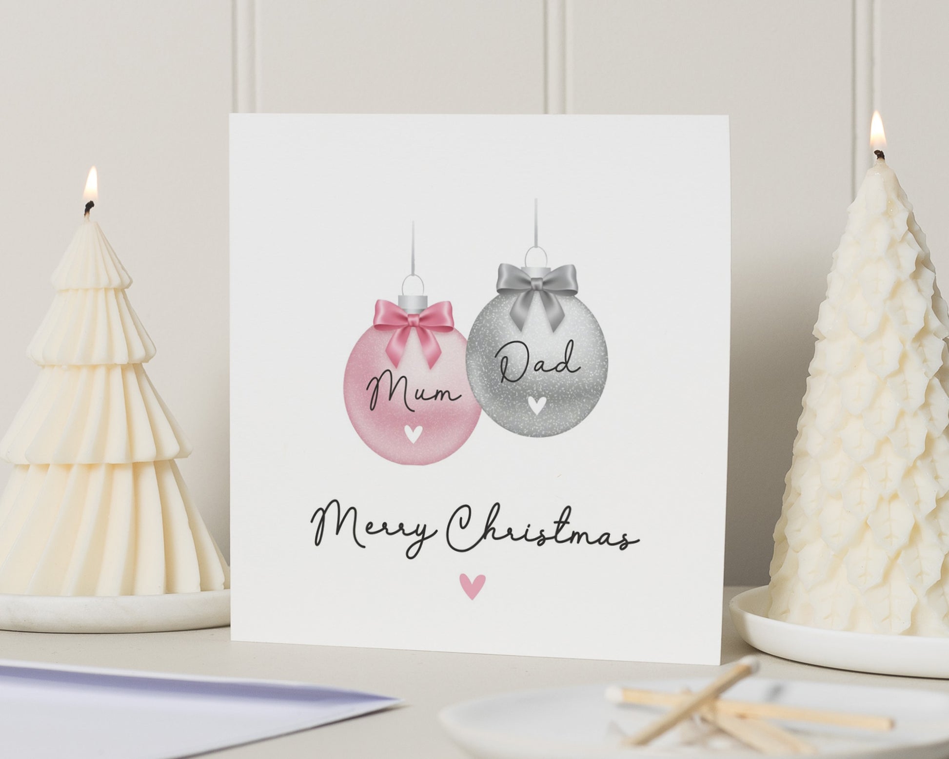 Christmas Card for Mum and Dad, Merry Christmas Card, Parents Christmas Card, Cute Christmas Card for Mum, Dad Christmas Card