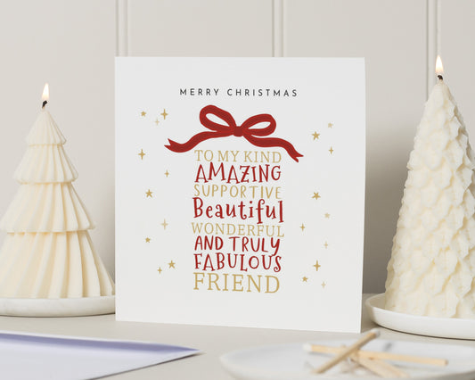 Christmas Card for Friend, Merry Christmas Card, Christmas Card for Best Friend, Fabulous Friend Christmas Card, Personalised Card