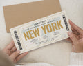 Personalised New York Gift Voucher, Holiday Reveal Ticket, Birthday Gift, Custom Boarding Pass, Travel Gift For Him Or Her