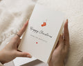Personalised Christmas Card, Happy Christmas Card, Custom Family Name, Minimalist Christmas Card, Stocking Design, Folded Card