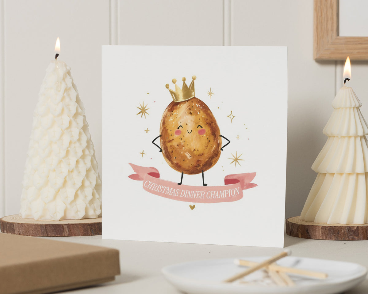 Christmas Card, Funny Christmas Card, Christmas Cards, Christmas Dinner Card, Cute Xmas Card, Foodie Christmas Card, Roast Potato Card