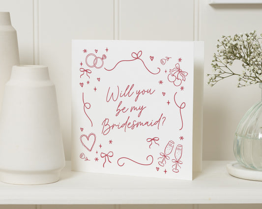 Bridesmaid Proposal Card, Will You Be My Bridesmaid Card, Wedding Party Proposal Card, Bridesmaid Card, Wedding Card for Friend