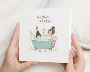 Birthday Card for Her, Funny Birthday Card, Birthday Card for Friend, Best Friend Birthday Card, Champagne Card for Women, Bubble Bath Card