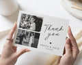 Personalised Wedding Thank You Cards, Photo Wedding Thank You Card, Folded Wedding Thank You Cards, Minimal Photo Thank You Cards, A6 5x7