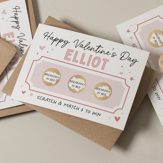 Boyfriend Valentine&#39;s Day Gift, Scratch Card For Husband, Valentine&#39;s Gift For Him, Personalised Scratch To Reveal Card For Girlfriend