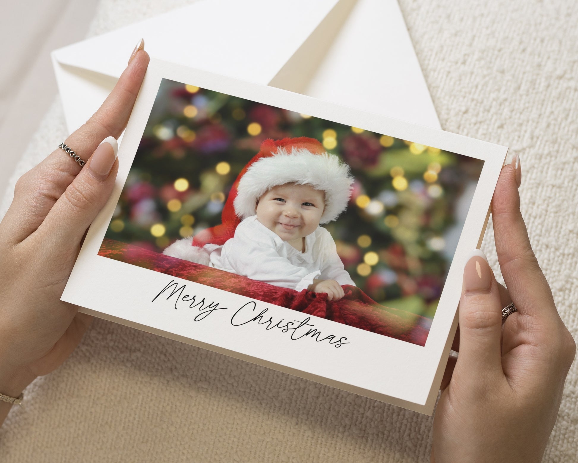 Personalised Photo Christmas Card, Merry Christmas Card, Pack of Christmas Cards, Pack of 10, 20, 50 or 100, Baby Christmas Card