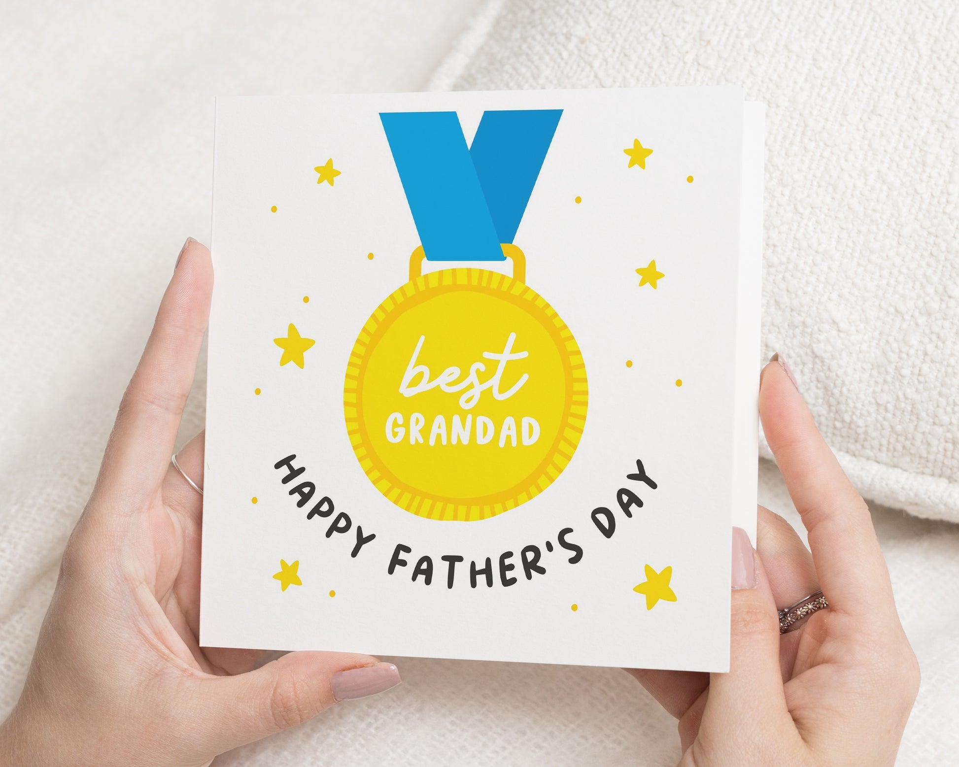 Fathers Day Card for Grandad, Best Grandad Fathers Day Card, Grandad Card, Happy Fathers Day Card, Card for Him, Medal Card