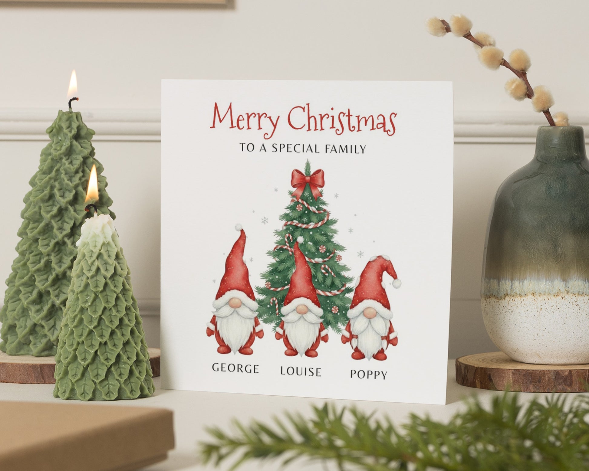 Personalised Christmas Card for Family, Special Family Christmas Card, Gonk Christmas Card, Custom Family Christmas Card