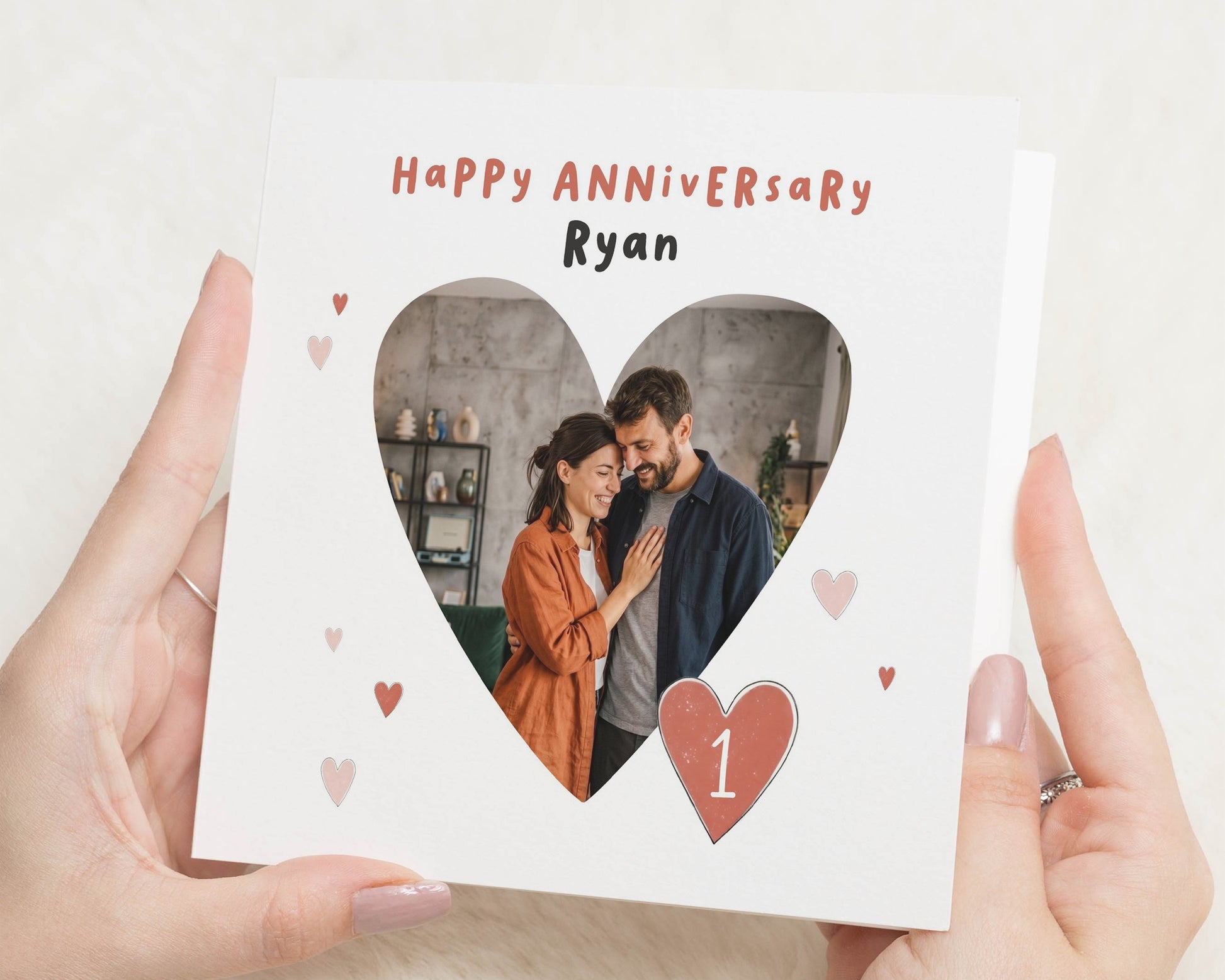 Anniversary Card, Personalised Anniversary Card, 1st Anniversary Card, First Anniversary Card, Photo Card for Couples, Husband Wife Card