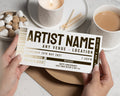 Personalised Concert Ticket Gift, Gold Foil Gift Voucher, Custom Ticket, Music Gift For Him Or Her, Anniversary Birthday Present
