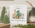 1st Christmas Card for Nephew, First Christmas Card, Baby Boy Christmas Card, Personalised Christmas Card, Safari Animal Xmas Card