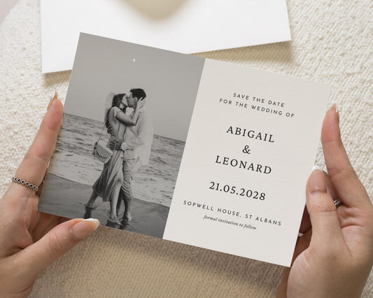 Personalised Save the Date Card, Photo Save the Date Card, Wedding Save the Date, Custom Save the Date, Simple Save the Date Card