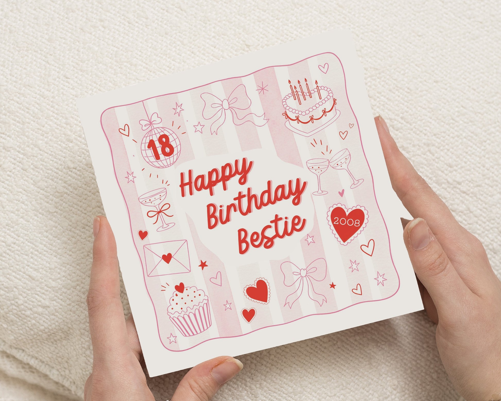 18th Birthday Card, 18 Birthday Card for Best Friend, Bestie Birthday Card, Birthday Card for Friend, Birthday Card for Her