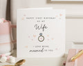 Birthday Card for Wife, First Birthday as My Wife Card, Wife Birthday Card from Husband, Romantic Birthday Card for Her, 1st Birthday