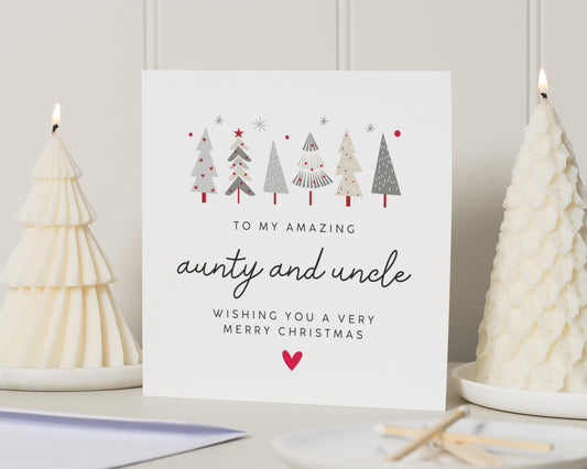 Christmas Card for Aunty and Uncle, Merry Christmas Card, Christmas Card for Family, Personalised Christmas Card, Cute Christmas Card