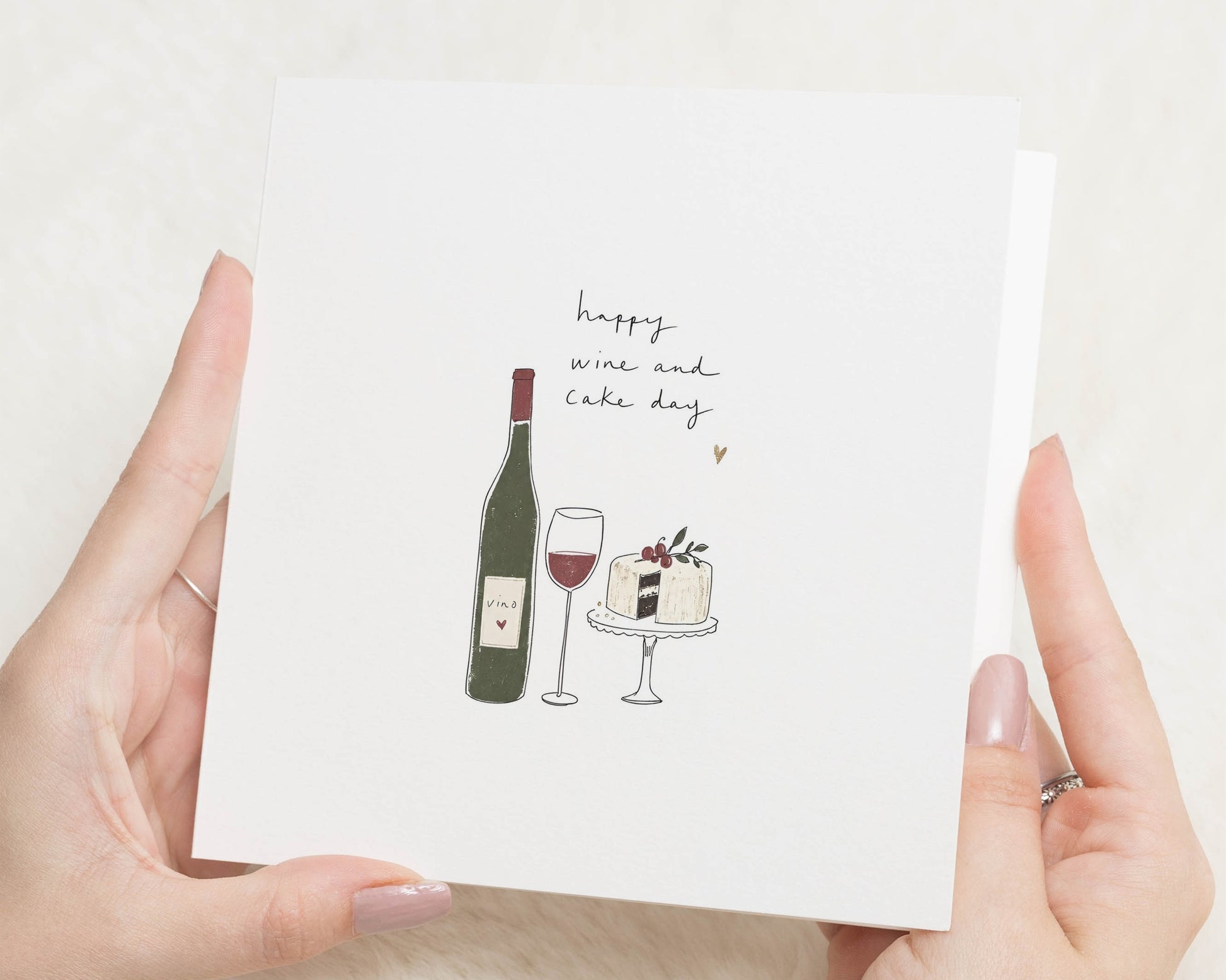 Birthday Card for Friend, Best Friend Birthday Card, Wine Birthday Card, Cake Birthday Card for Her, Birthday Cards for Women
