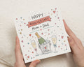 Personalised Anniversary Card for Mum and Dad, Parents Anniversary Card, Mum and Dad Wedding Anniversary Card, Champagne Anniversary Card