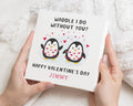 Penguin Valentines Card, Cute Valentines Day Card, Personalised Valentines Card, Card for Him, Card for Her