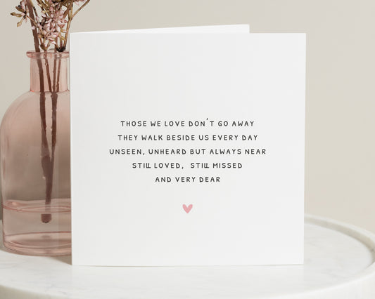Sympathy Card, Thinking Of You Card, Bereavement Card, Loss Card, Simple Poem Card, Still Missed Card, Support Card, Remembrance Card