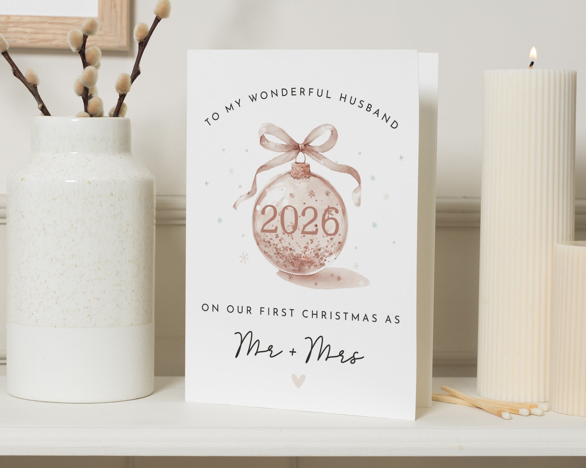 First Christmas Card for Husband, Husband Christmas Card, First Christmas as Mr and Mrs Card, Personalised Christmas Card for Him