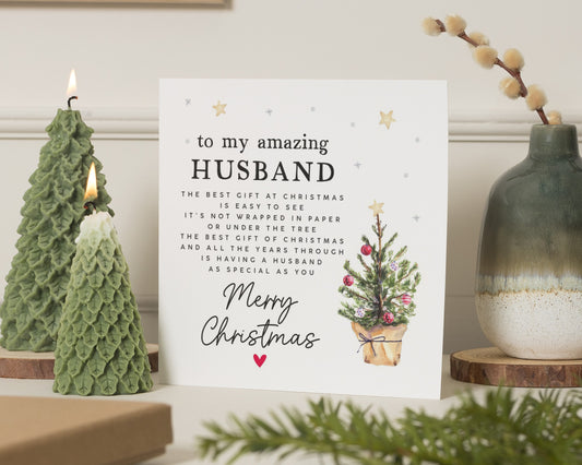 Christmas Card for Husband, Husband Christmas Card, Christmas Card for Him, Personalised Christmas Card, Cute Christmas Card for Husband
