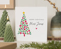 Personalised Christmas Card, Christmas Card for Her, Custom Xmas Card, Heart Christmas Tree Card, Wife Mum Friend Christmas Cards