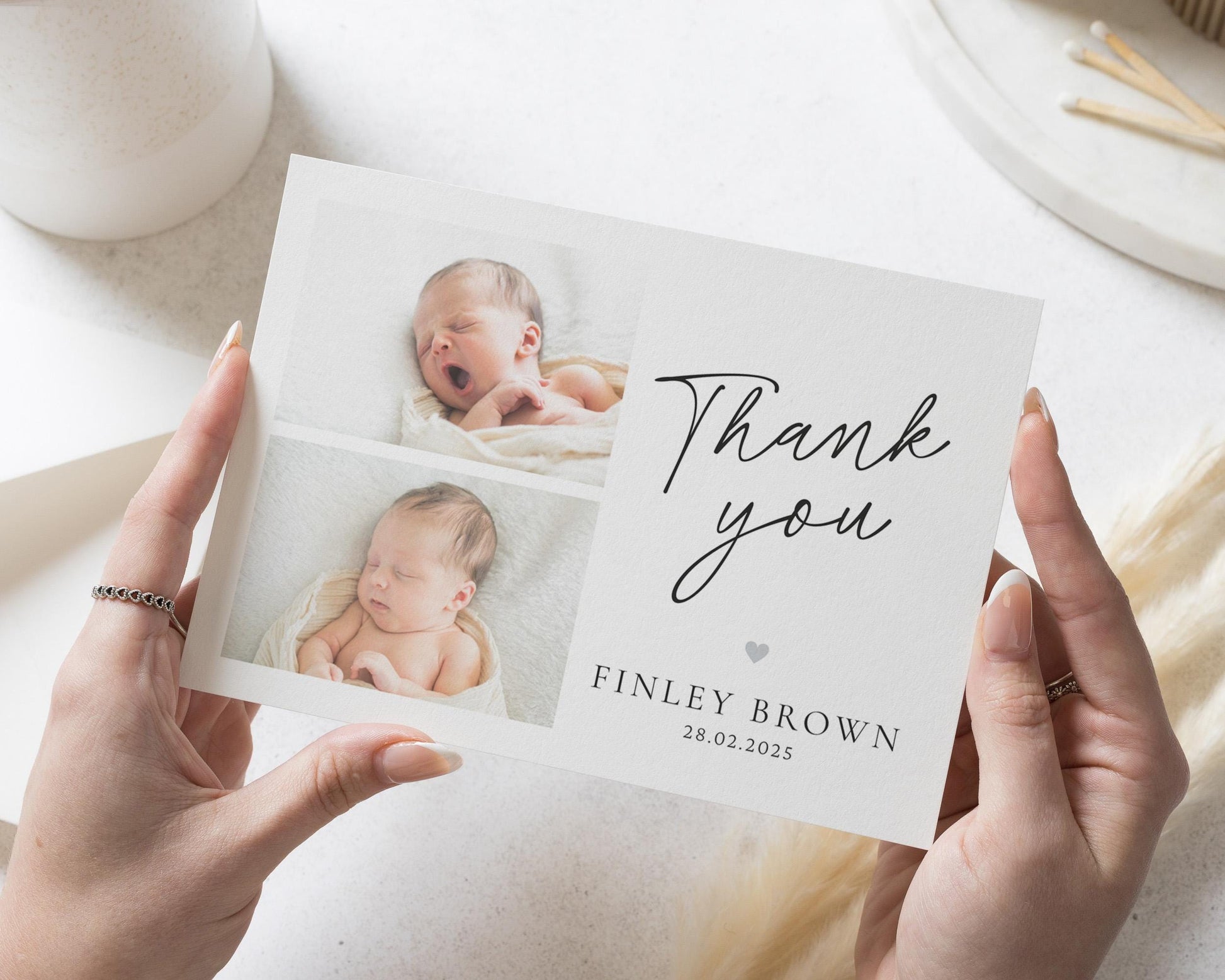 Simple New Baby Thank You Cards, Personalised Thank You Cards New Baby, Baby Photo Thank You Cards, Postcard Thankyou Cards, Thank You Notes