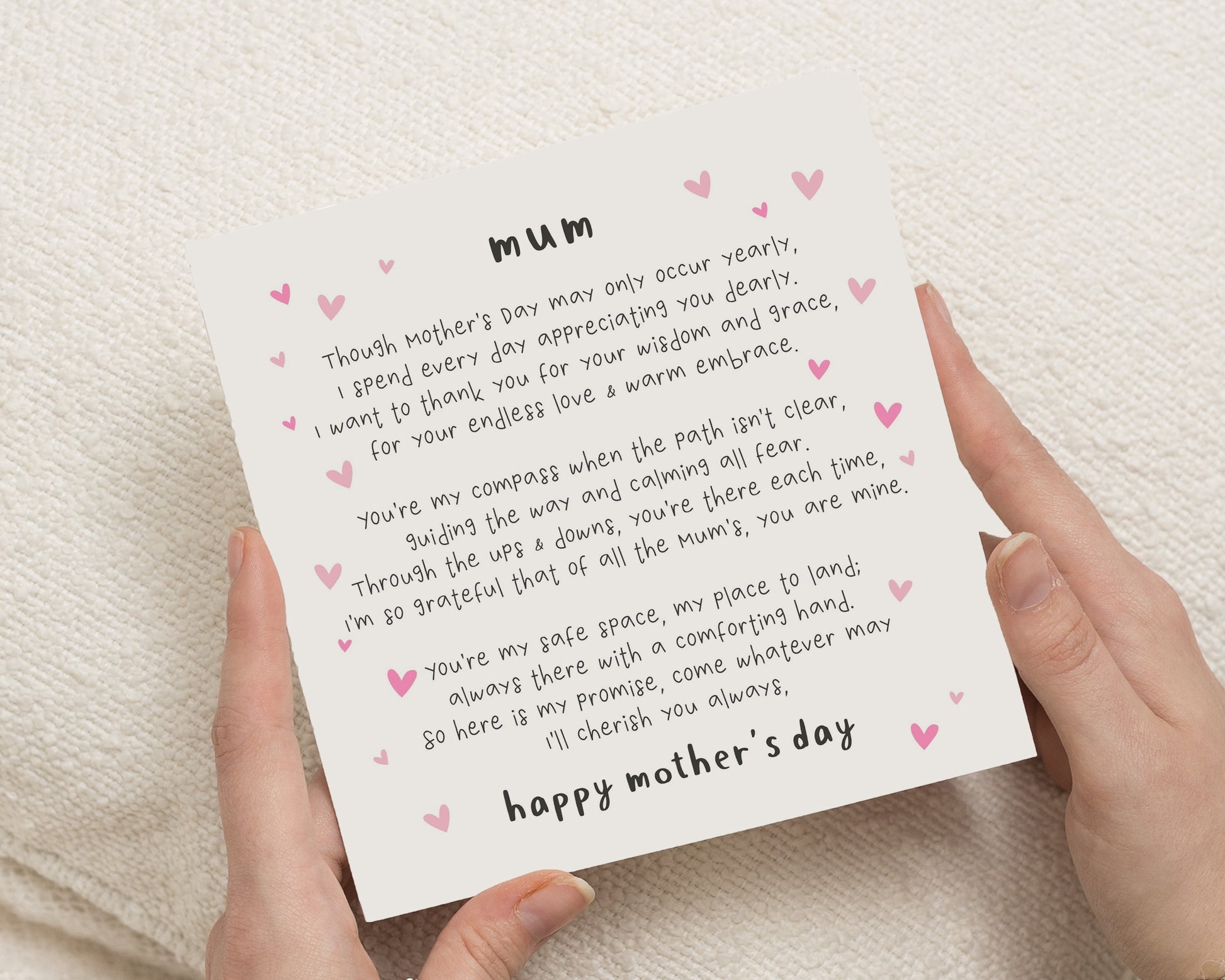 Mother’s Day Card for Mum, Poem Mother’s Day Card, Cute Mother’s Day Card, Mum Card, Poem Card for Mum, Mothers Day Greeting Card