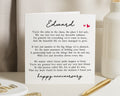 Anniversary Card for Husband, Personalised Anniversary Card for Him, Romantic Poem Card for Boyfriend, Love Card for Partner