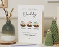 Christmas Card for Daddy, Personalised Christmas Card, Dad Christmas Card, From Kids, Cute Christmas Pudding Card, Xmas Card for Dad