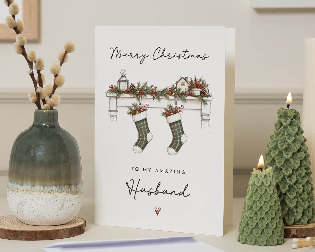 Husband Christmas Card, Christmas Card for Husband, Merry Christmas Card for Him, Romantic Christmas Card, Xmas Card for Husband