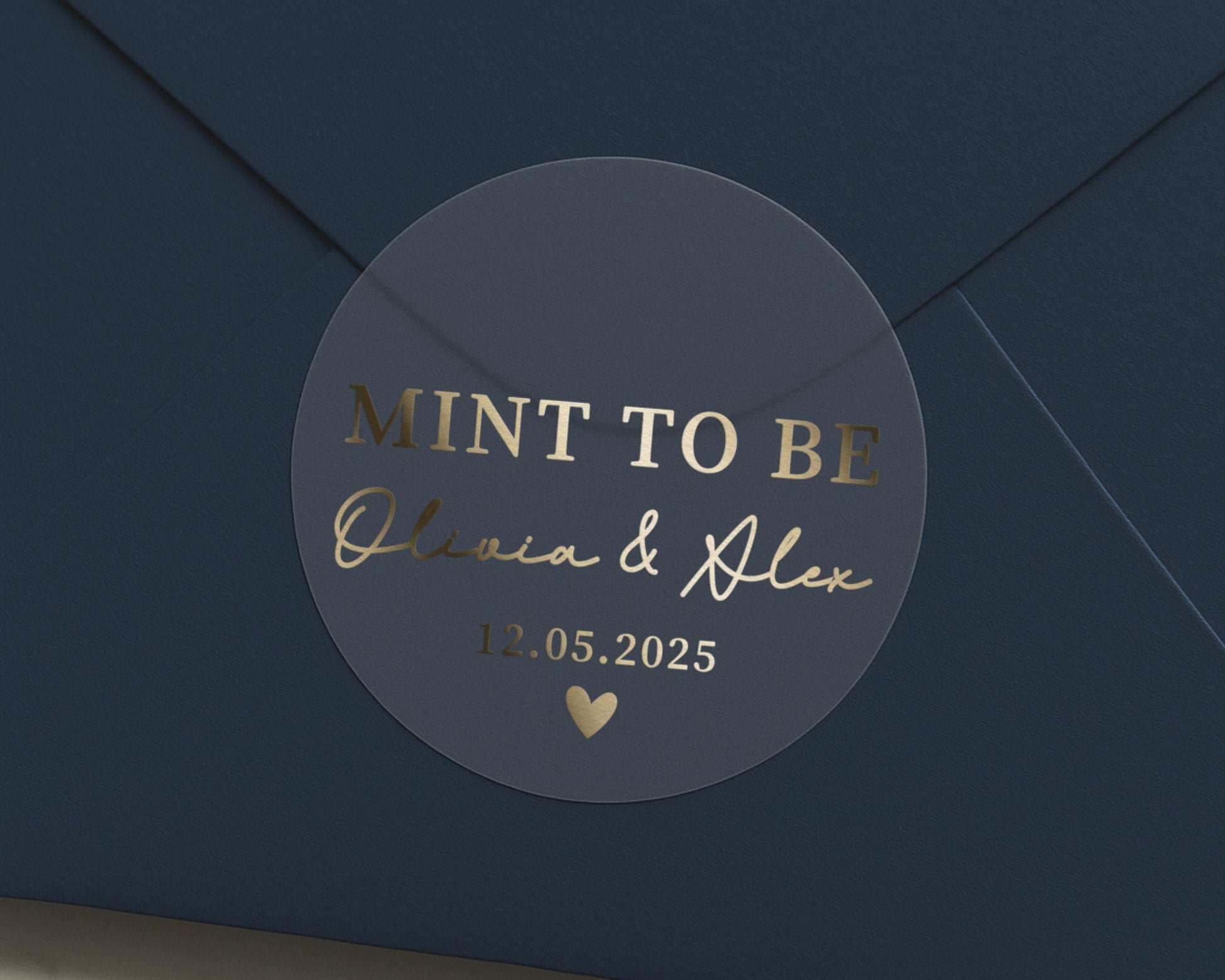 Mint To Be Wedding Sticker, Personalised Wedding Envelope Seal, Gold Foil Wedding Sticker, Custom Wedding Label, Engagement Sticker