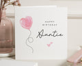 Birthday Card for Auntie, Auntie Birthday Card, Happy Birthday Card for Her, Personalised Birthday Card, Cute Heart Balloon Card